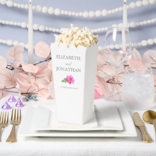 Pink Rose Classic Minimalist Wedding Favour Box