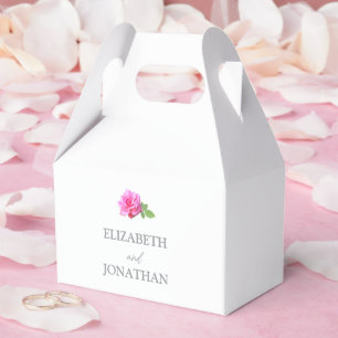 Pink Rose Classic Minimalist Wedding Favour Box