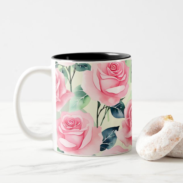 Pink Rose Classic Mug (With Donut)