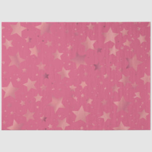 Pink   Rose Colour   Gold Star Pattern Tissue Paper