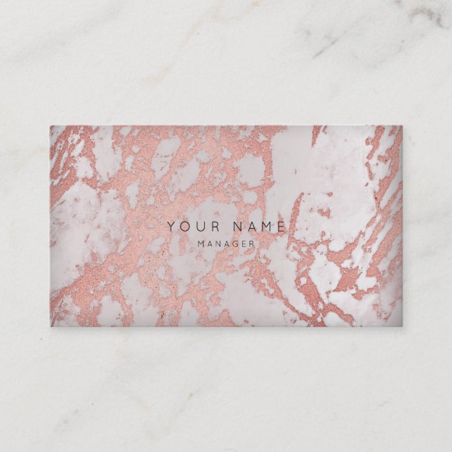 Pink Rose Copper Marble Vip Appointment Silver VIP Card (Front)