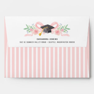 Pink Rose Coquette Graduation Envelope