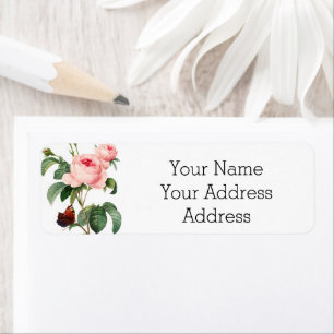Pink Rose Custom Address Labels