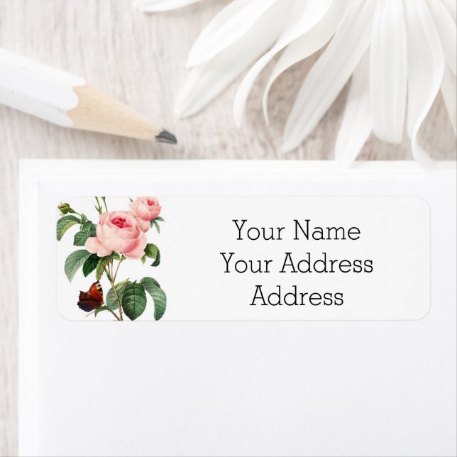Pink Rose Custom Address Labels (Insitu)