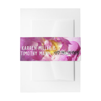 Pink Rose  Custom Invitation Belly Bands Invitation Belly Band