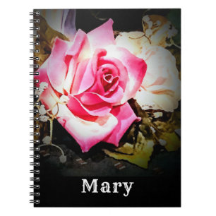 Pink Rose Customisable Notebook