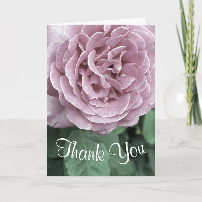 Pink Rose Customisable Thank You Card (Front)