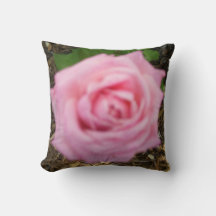 Pink Rose Decorative Throw Pillow