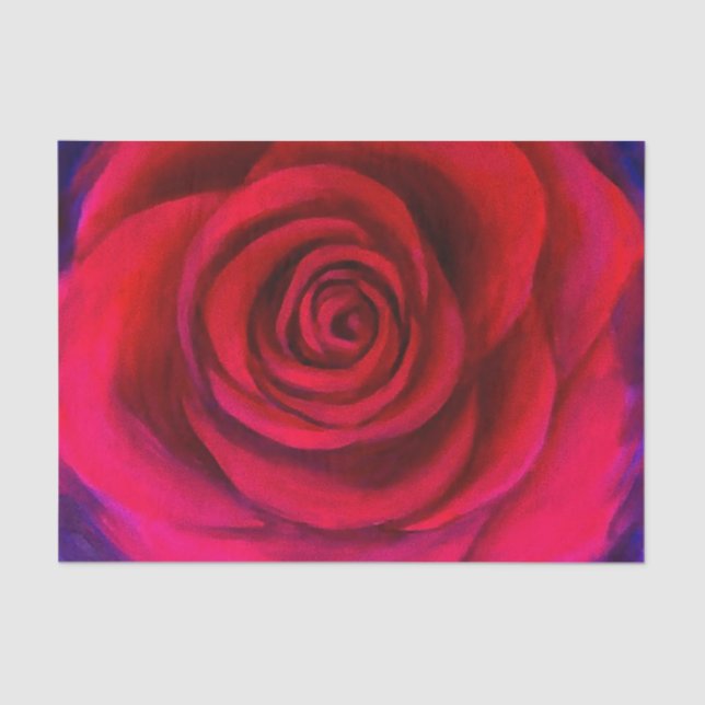 Pink Rose Decoupage Close Up Floral Tissue Paper (Front)