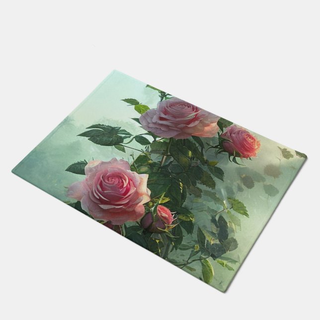 Pink Rose - Doormat, Rug (Angled)