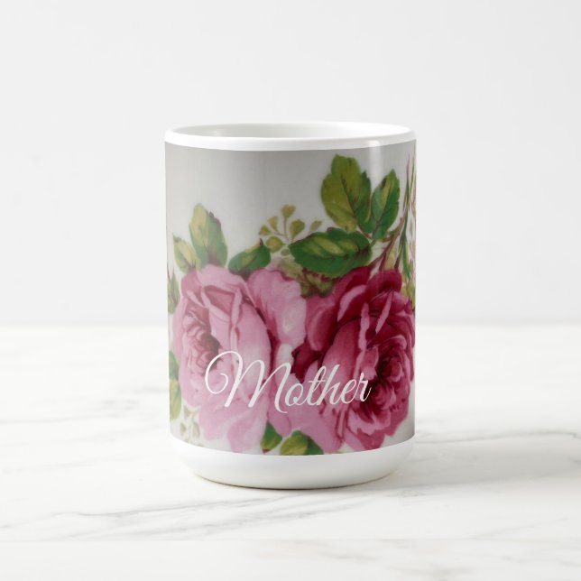 Pink Rose Elegance Coffee Mug (Center)