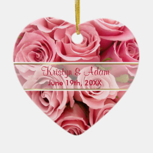 Pink Rose Elegance - Customise Ceramic Tree Decoration