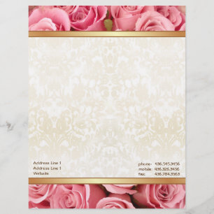 Pink Rose Elegance Customised Letterhead