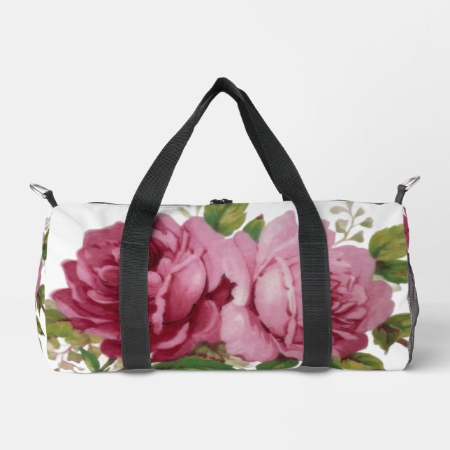 Pink Rose Elegance Duffle Bag (Front)