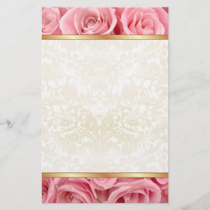 Pink Rose Elegance Stationery