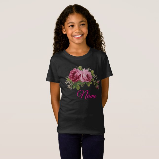 Pink Rose Elegance  T-Shirt (Front Full)