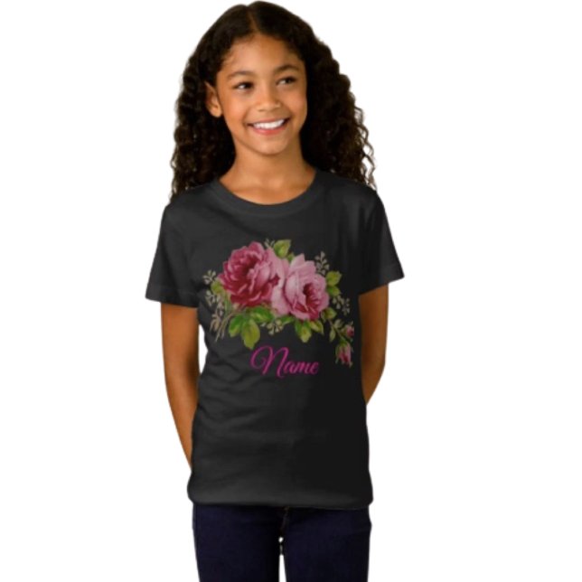 Pink Rose Elegance  T-Shirt (Cute and comfy kids’ tee for Mother’s Day—perfect for celebrating Mom with big smiles.)