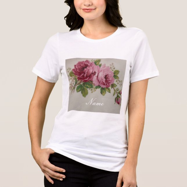 Pink Rose Elegance  Tri-Blend Shirt (Front)