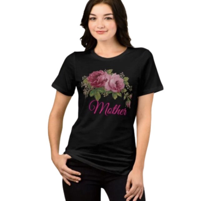 Pink Rose Elegance  Tri-Blend Shirt (Treat Mom in style—this comfy women’s tee makes the perfect heartfelt Mother’s Day gift.)
