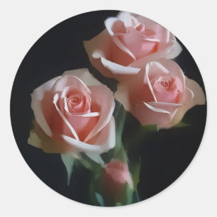 Pink Rose Envelop Seal Stickers