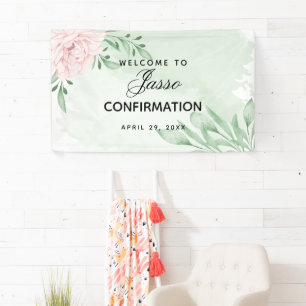 Pink Rose Eucalyptus Foliage Confirmation Banner