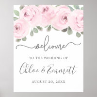 Pink Rose Eucalyptus Wedding Welcome