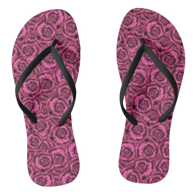 Pink rose flip flops (Footbed)