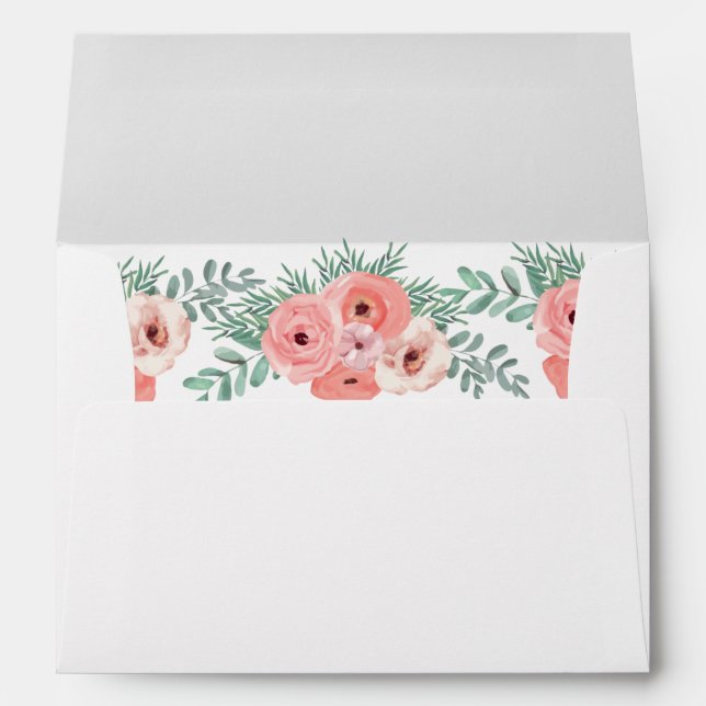 Pink Rose Floral 50 and Fabulous Birthday Envelope (Back (Bottom))