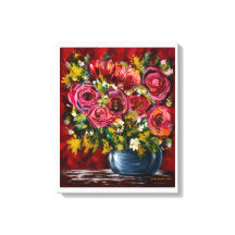 Pink Rose Floral Canvas Wall Art | Artist Print