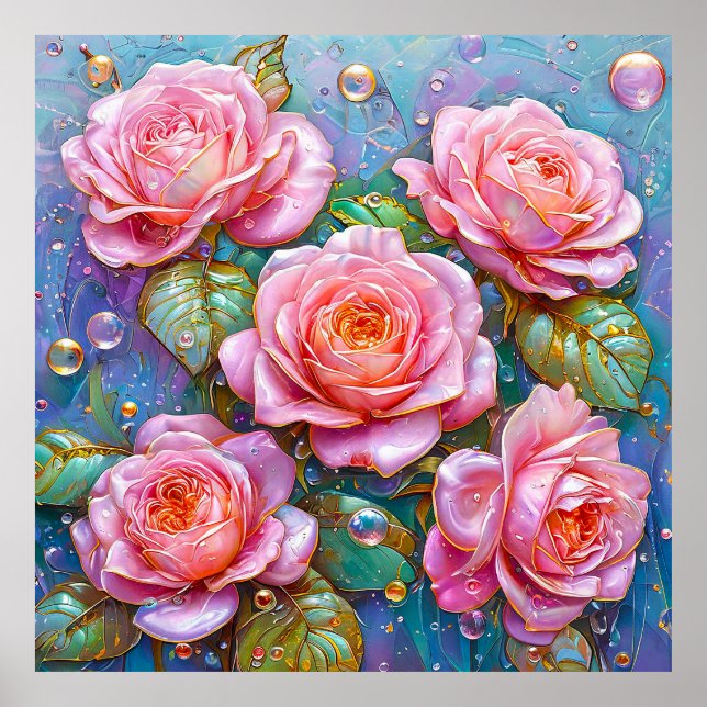🌸 Pink Rose Floral Elegant Home Decor (Front)