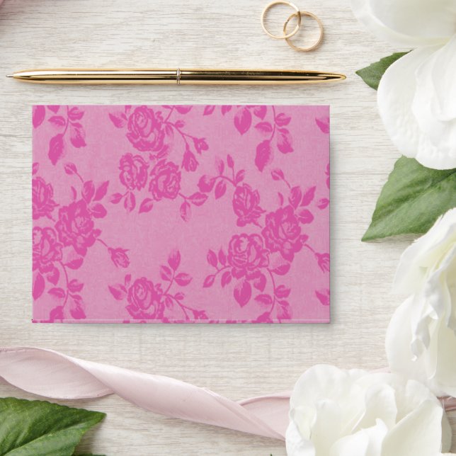 Pink Rose Floral Envelopes (Wedding)