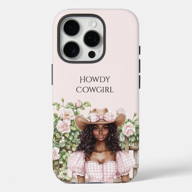 Pink Rose Floral Fence Cowgirl Case-Mate iPhone Case (Back)