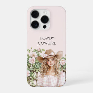 Pink Rose Floral Fence Cowgirl iPhone 16 Pro Case