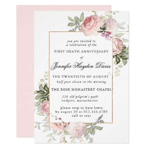 Death Anniversary Invitation Templates