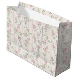 Pink Rose Floral Large Gift Bag