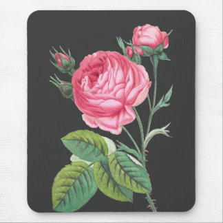 Pink rose floral modern mouse mat
