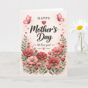 Pink Rose Floral Mother’s Day Card