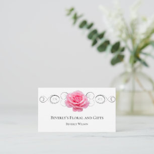 Pink Rose Floral Shop Business Card
