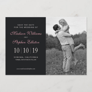 Pink Rose Floral Watercolor - Save the Date