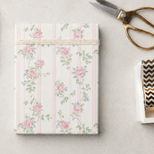 Pink Rose Floral Wrapping Paper