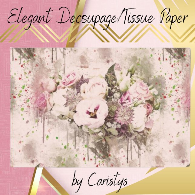 Pink Rose Florals  Decoupage Tissue Paper (Creator Uploaded)