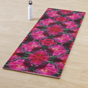 Pink Rose Flower Abstract Yoga Mat