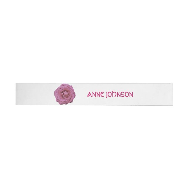 Pink Rose Flower Address Labels (Individual)