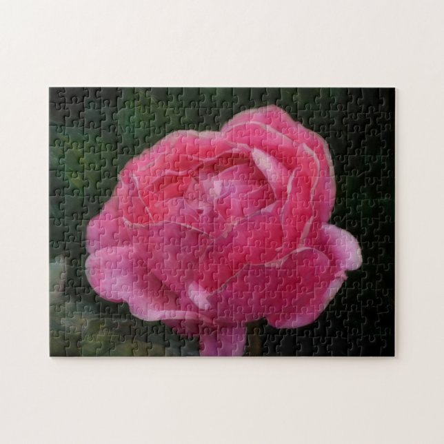 Pink Rose Flower Art Puzzle (Horizontal)