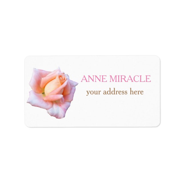 Pink Rose Flower Blossom Shipping Labels (Front)