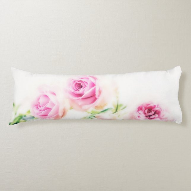 Pink rose flower body cushion (Front)