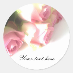 Pink rose flower bouquet wedding stickers