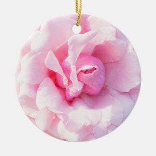 Pink rose flower ceramic tree decoration