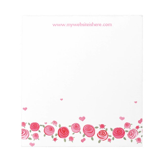 Pink Rose Flower Designer Business Advertising Pad (Front)