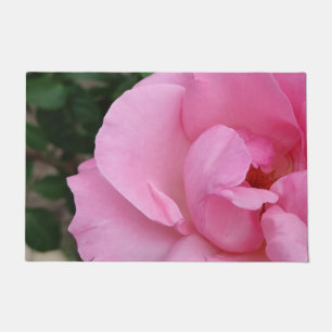 Pink rose flower doormat